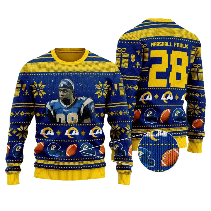 Marshall Faulk 28 Los Angeles Chargers Nfl Christmas Sweater ? Usalast