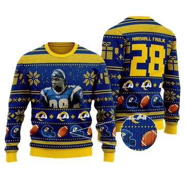 Marshall Faulk 28 Los Angeles Chargers Nfl Christmas Sweater ? Usalast