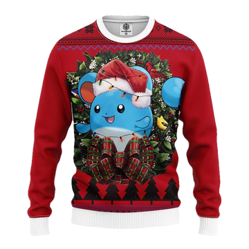 Marill Pokemon Noel Mc Ugly Christmas Sweater Thanksgiving Gift ? Usalast