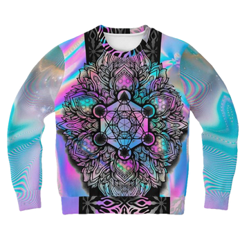 Mandala Holographic Psychedelic 3d Ugly Christmas Sweater ? Usalast