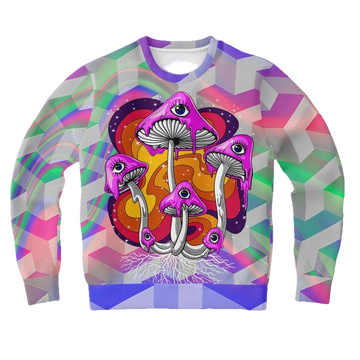 Magic Mushrooms Holographic Psychedelic 3d Ugly Christmas Sweater ? Usalast