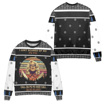 Madea Reunion Call Da Po Po Hoe Snowflake Ugly Christmas Sweater ? Black White ? Usalast