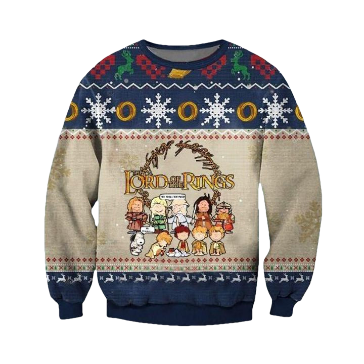 Lotr Peanuts Movie Xmas 3d Ugly Christmas Sweater ? Usalast