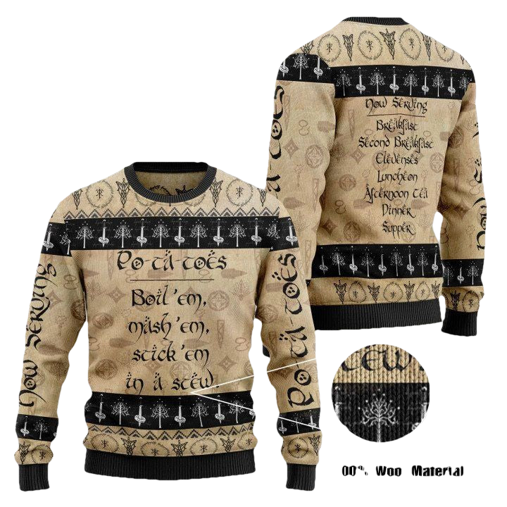 Lord Of The Ring Po Ta Toes Ugly Sweater ? Usalast