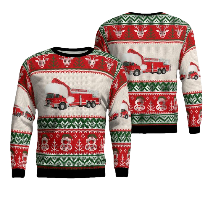 Long Beach Fire Department Christmas AOP Sweater ? Usalast