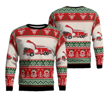 Long Beach Fire Department Christmas AOP Sweater ? Usalast