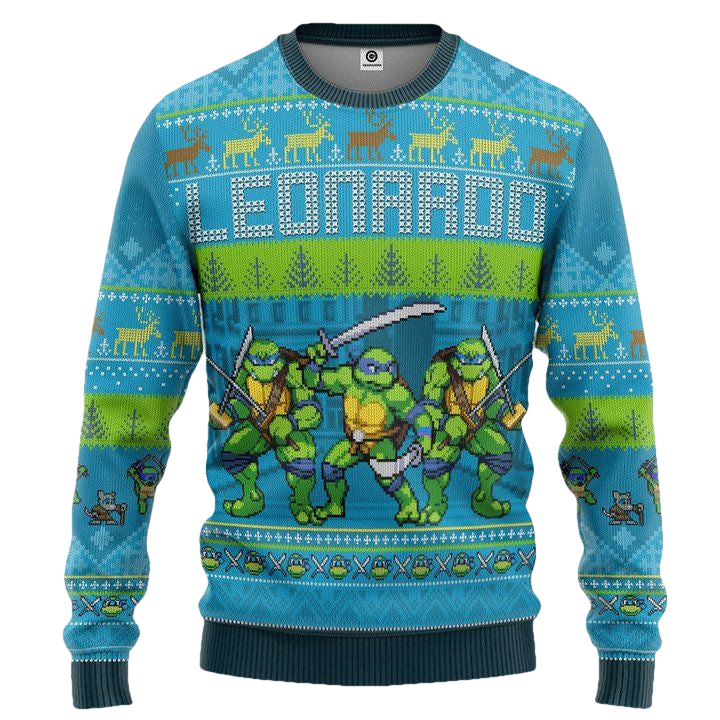 Leonardo Teenage Mutant Ninja Turtles Christmas Sweater ? Usalast