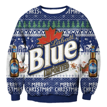 Labatt Blue Canadian Beer Ugly Christmas Sweater 2022 ? Usalast