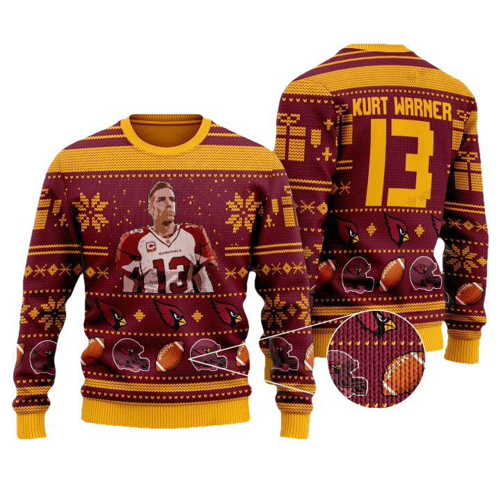 Kurt Warner 13 Arizona Cardinals Nfl Christmas Sweater ? Usalast