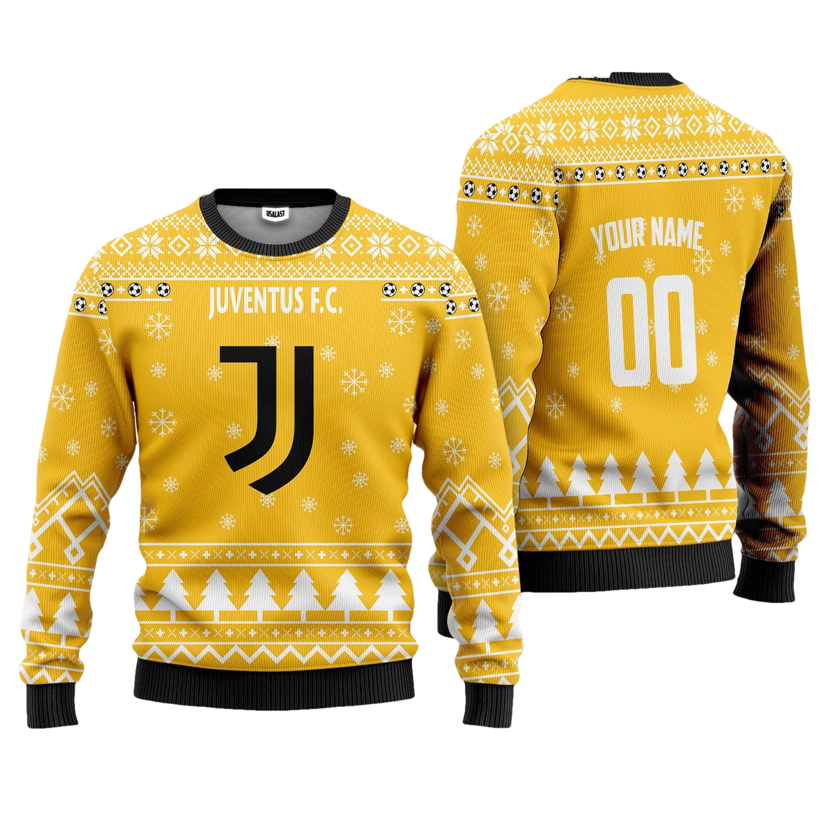 Juventus FC Personalized Ugly Christmas Sweater Yellow Version ? Usalast