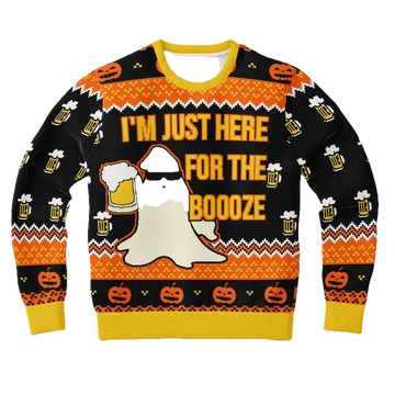 Just Here For The Booze Meme 2022 Design 3d Ugly Christmas Sweater ? Usalast