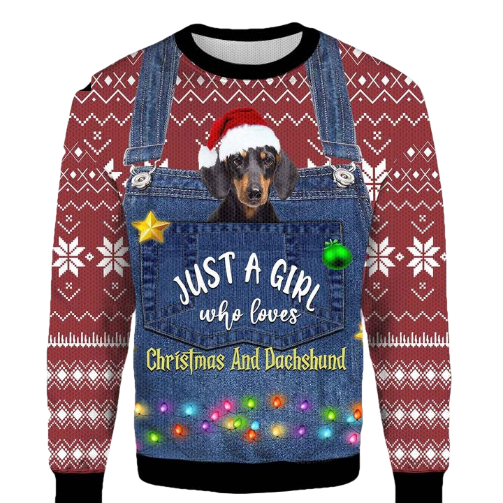 Just A Girl Who Loves Christmas And Dachshund 2022 3D Sweater ? Usalast