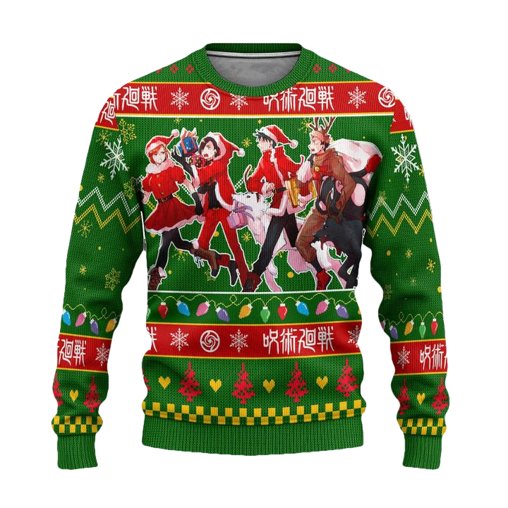 Jujutsu Kaisen Ugly Christmas Sweater Custom Anime Characters Xmas Gift ? Usalast