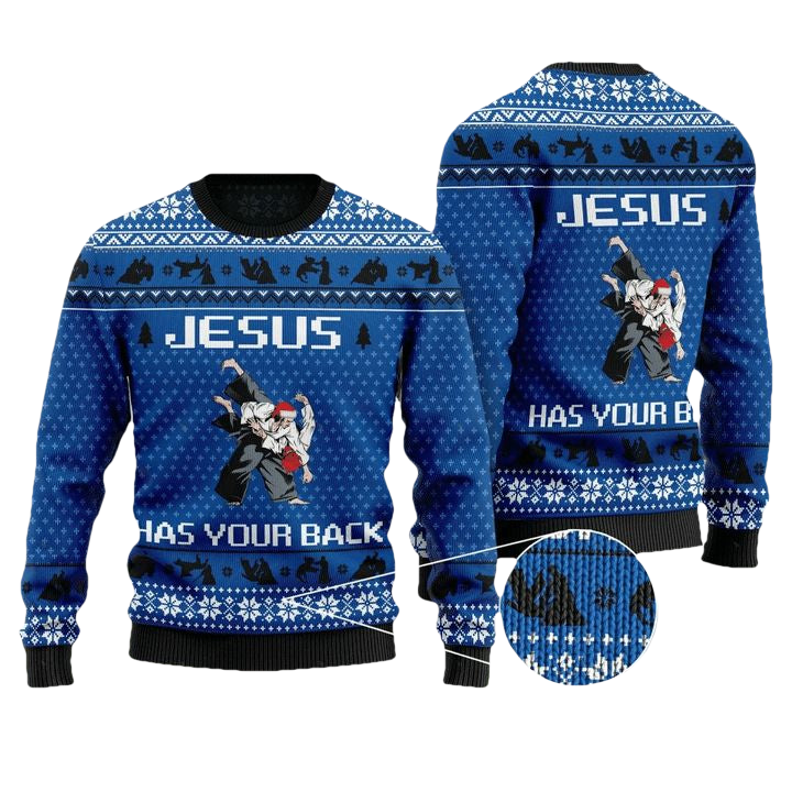 Jesus Has Your Back Ugly Christmas Sweater 2022 ? Usalast