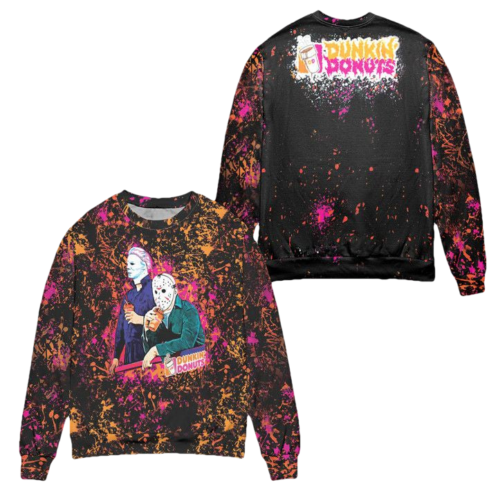 Jason Voorhees And Michael Myers Dunkin Donuts Ugly Christmas Sweater ? Usalast