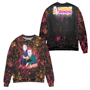 Jason Voorhees And Michael Myers Dunkin Donuts Ugly Christmas Sweater ? Usalast