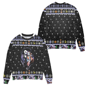 Jack Skellington Sally Halloween The Nightmare Before Christmas Ugly Christmas Sweater ? Usalast