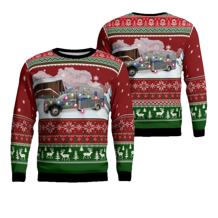 Iowa West Des Moines Emergency Medical Services AOP Sweater ? Usalast