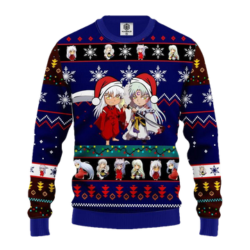 Inuyasha Ugly Christmas Sweater Blue 1 Amazing Gift Idea Thanksgiving Gift ? Usalast