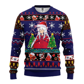 Inuyasha Anime Ugly Christmas Sweater Blue Amazing Gift Idea Thanksgiving Gift ? Usalast
