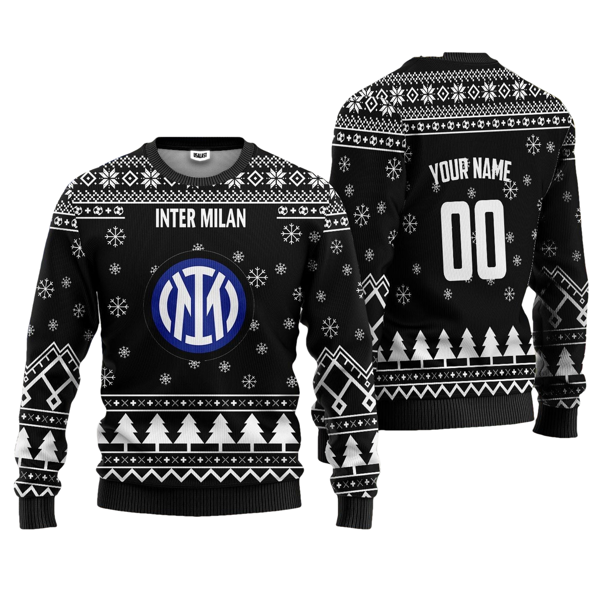 Inter Milan Personalized Ugly Christmas Sweater Black Version ? Usalast