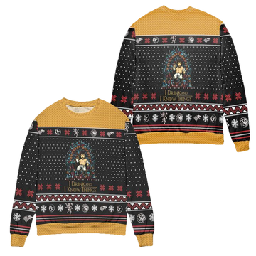 I Drink And I Know Things Ugly Christmas Sweater ? Usalast
