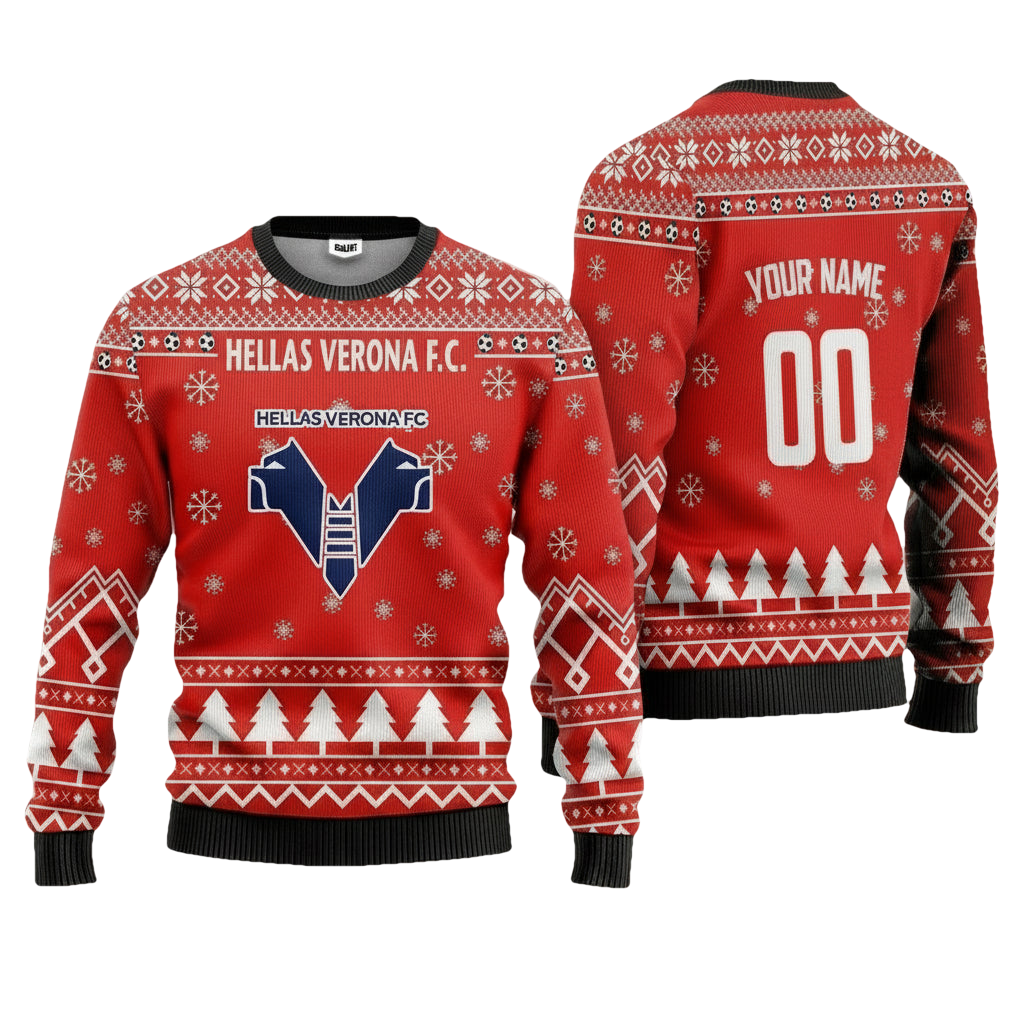 Hellas Verona FC Personalized Ugly Christmas Sweater Red Version ? Usalast