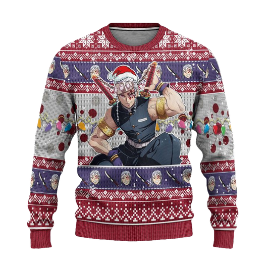 Demon Slayer Tengen Uzui Anime Ugly Christmas Sweater Xmas Gift ? Usalast