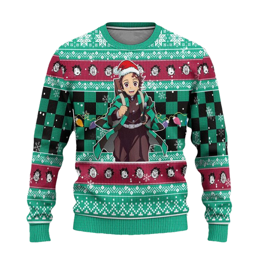 Demon Slayer Tanjiro Kamado Anime Ugly Christmas Sweater Xmas Gift ? Usalast