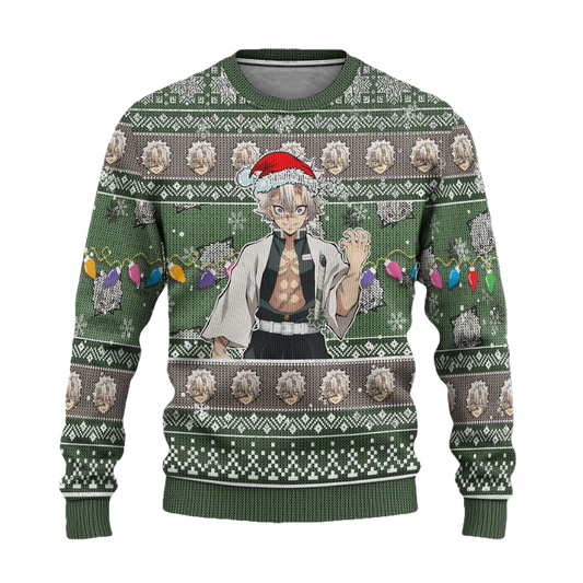 Demon Slayer Sanemi Shinazugawa Anime Ugly Christmas Sweater Xmas Gift ? Usalast