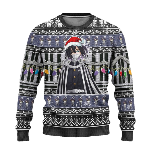 Demon Slayer Obanai Iguro Anime Ugly Christmas Sweater Xmas Gift ? Usalast