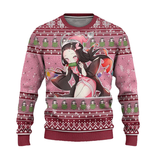 Demon Slayer Nezuko Kamado Anime Ugly Christmas Sweater Xmas Gift ? Usalast