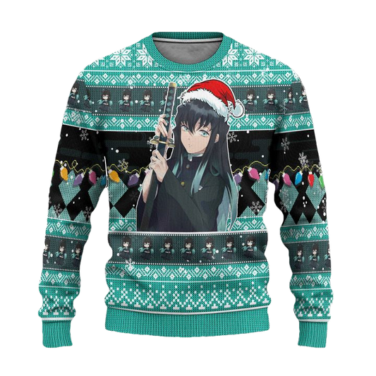 Demon Slayer Muichiro Tokito Anime Ugly Christmas Sweater Xmas Gift ? Usalast