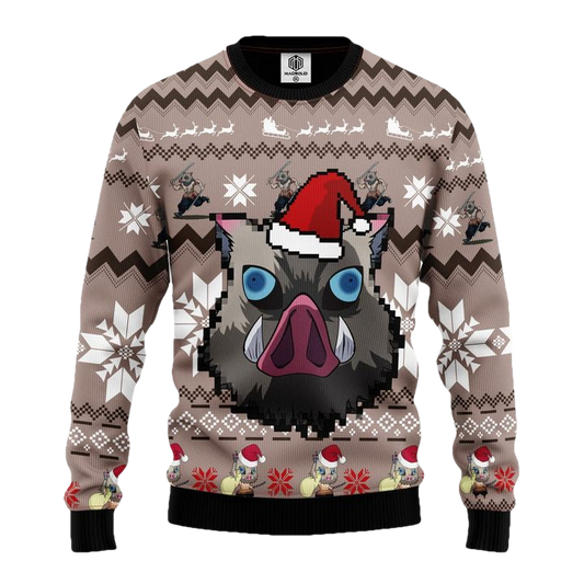 Demon Slayer Kimetsu No Yaiba Hashibira Inosuke Ugly Christmas Sweater Amazing Gift Idea Thanksgiving Gift ? Usalast