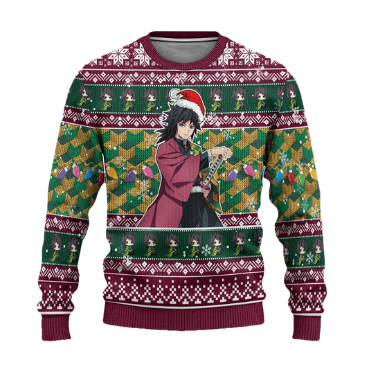 Demon Slayer Giyuu Tomioka Anime Ugly Christmas Sweater Xmas Gift ? Usalast