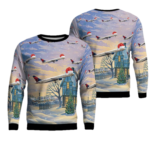 Delta Air Lines Boeing 757-232 Christmas Sweater 3D ? Usalast