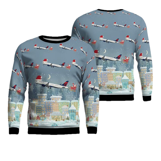 Delta Air Lines Airbus A220-300 Christmas Sweater 3D ? Usalast