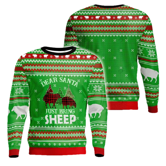 Dear Santa Just bring Sheep Unisex 3D Ugly Christmas Sweater ? Usalast