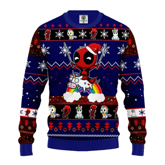 Deadpool Unicorn Christmas Sweater Blue 1 Amazing Gift Idea Thanksgiving Gift ? Usalast