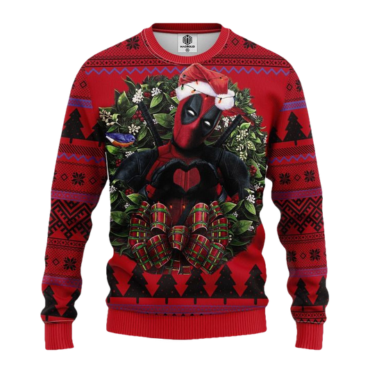 Deadpool Heart Noel Mc Ugly Christmas Sweater Thanksgiving Gift ? Usalast