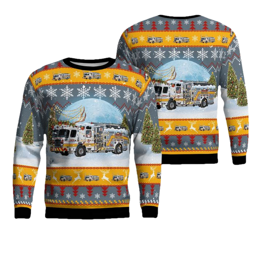 Davie Broward County Florida Davie Fire Rescue Department Christmas Sweater 3D ? VO01 ? Usalast