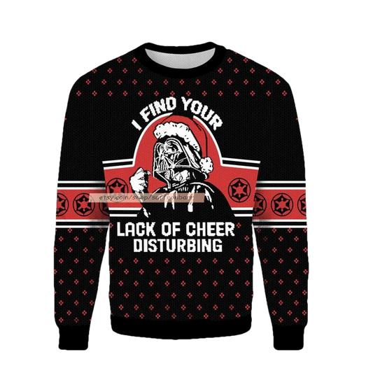 Darth Vader Star Warsss I Find Your Lack of Cheer Disturbing Ugly Christmas 3D Sweater ? Usalast