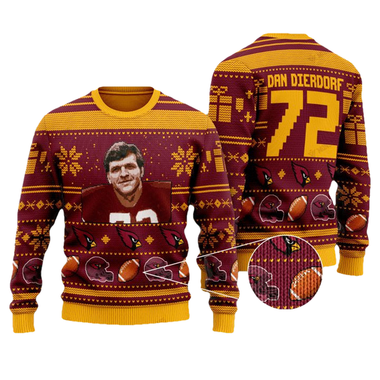 Dan Dierdorf 72 Arizona Cardinals Nfl Christmas Sweater ? Usalast