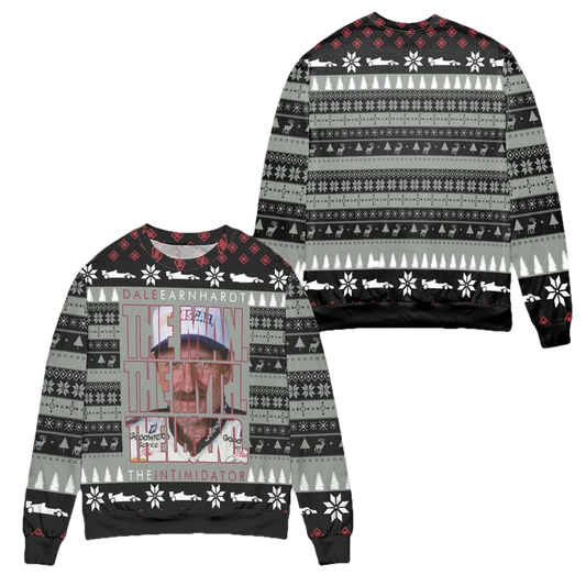 Dale Earnhardt The Man The Myth The Legend Snowflake Pattern Ugly Christmas Sweater ? Usalast