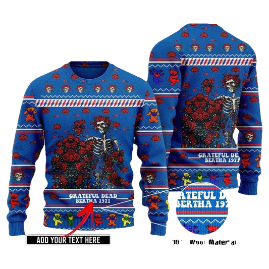 Custom Text Grateful Dead Knitted Sweater ? Usalast