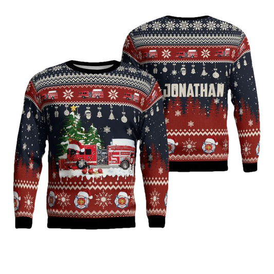 Custom Name Sheldon South Carolina Sheldon Fire Department Christmas Sweater 3D ? Usalast