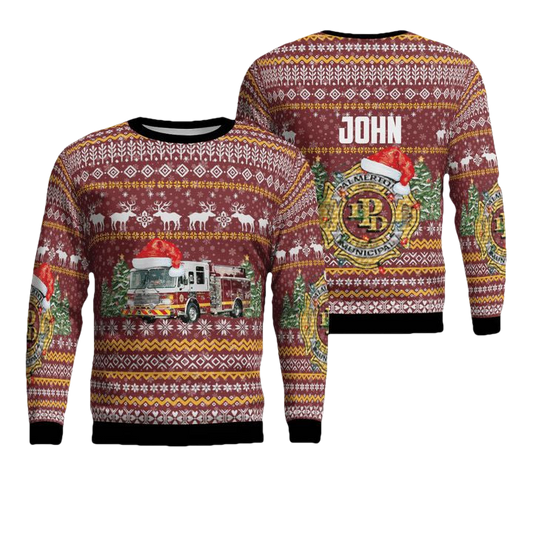 Custom Name Palmerton Pennsylvania Palmerton Fire Department Christmas Sweater 3D ? Usalast