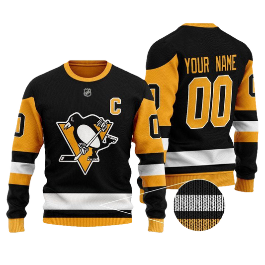 Custom Name Number Pittsburgh Penguins Nhl Black 3D Sweater ? Usalast