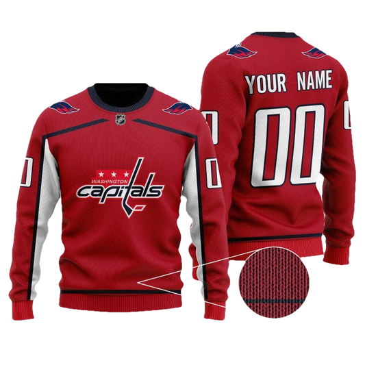 Custom Name Number Nhl Washington Capitals Red Sweater ? Usalast