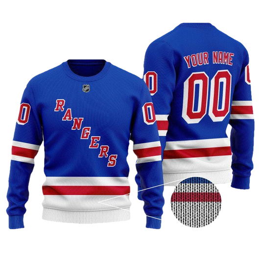 Custom Name Number Nhl New York Rangers Sweater ? Usalast